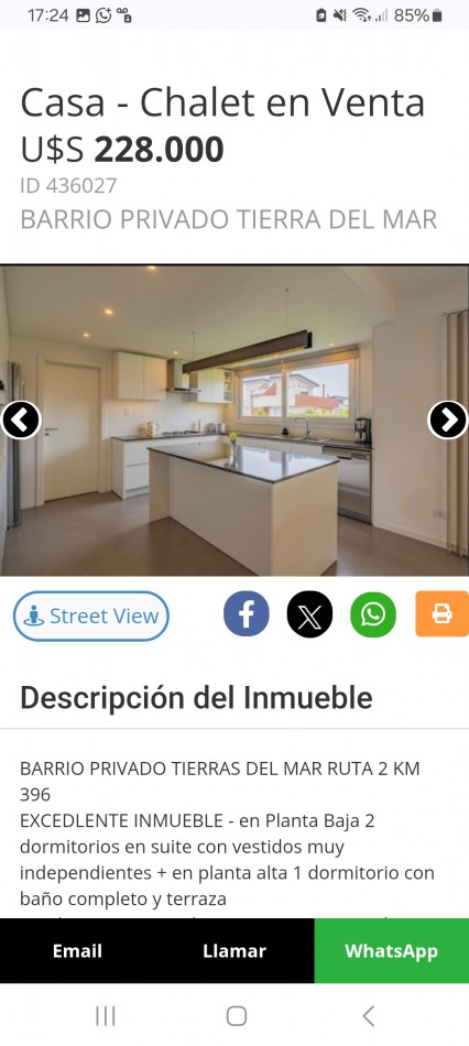 VENTA CASA BARRIO PRIVADO TIERRA DEL.MAR