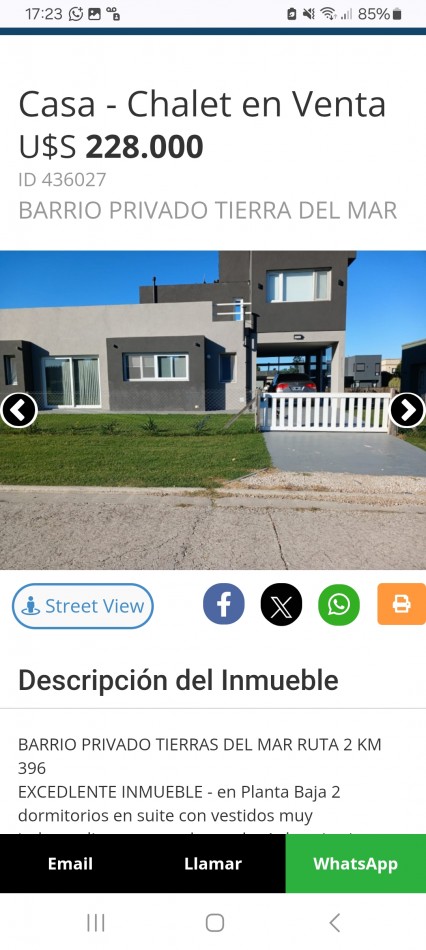 VENTA CASA BARRIO PRIVADO TIERRA DEL.MAR